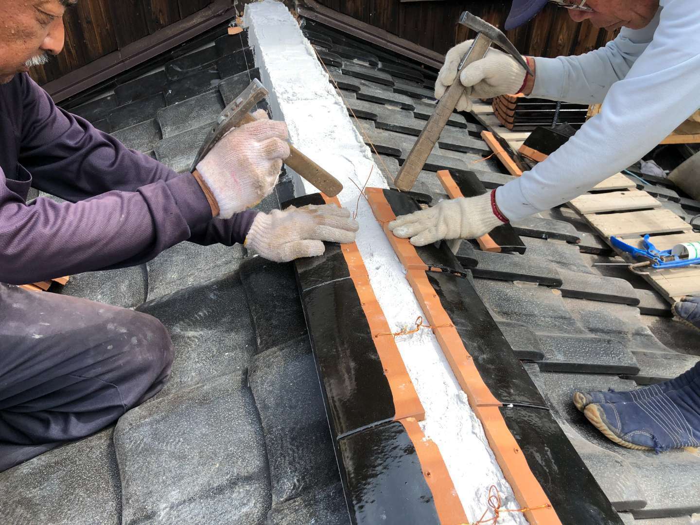 北九州市若松区鴨生田 屋根瓦補修・外壁塗装・木部アク洗い・木部塗装 施工写真12