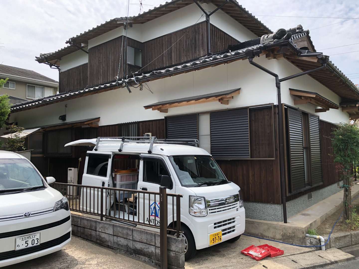 北九州市若松区鴨生田 屋根瓦補修・外壁塗装・木部アク洗い・木部塗装 施工写真5