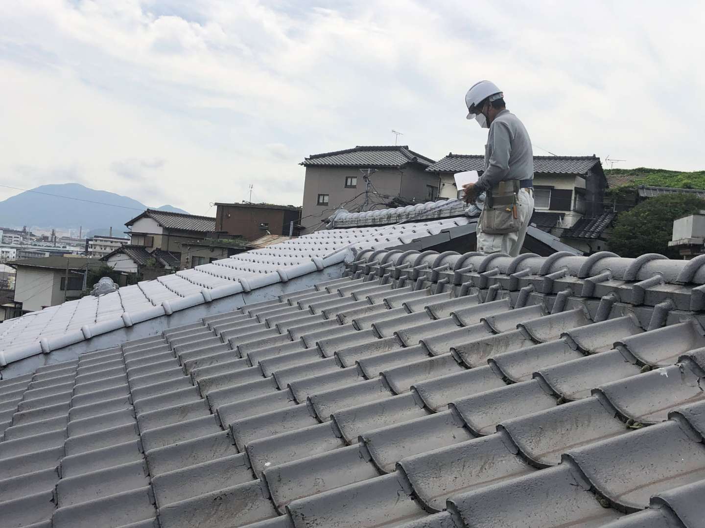 北九州市小倉北区高見台 屋根瓦葺き替え・外壁塗装・付帯部塗装・雨樋交換・雨漏り調査・火災保険対応工事 施工写真8