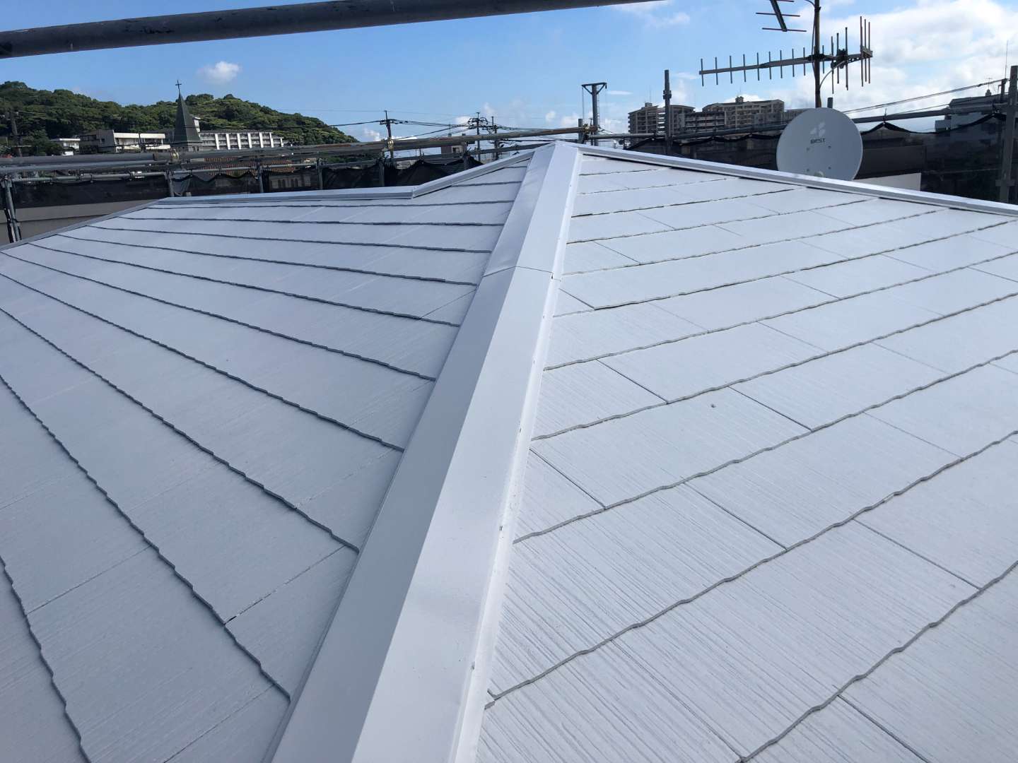 北九州市若松区 遮熱塗装・外壁塗装・コロニアル屋根塗装・付帯部塗装・シーリング打ち替え・雨漏り調査・雨漏り対応工事 施工写真10