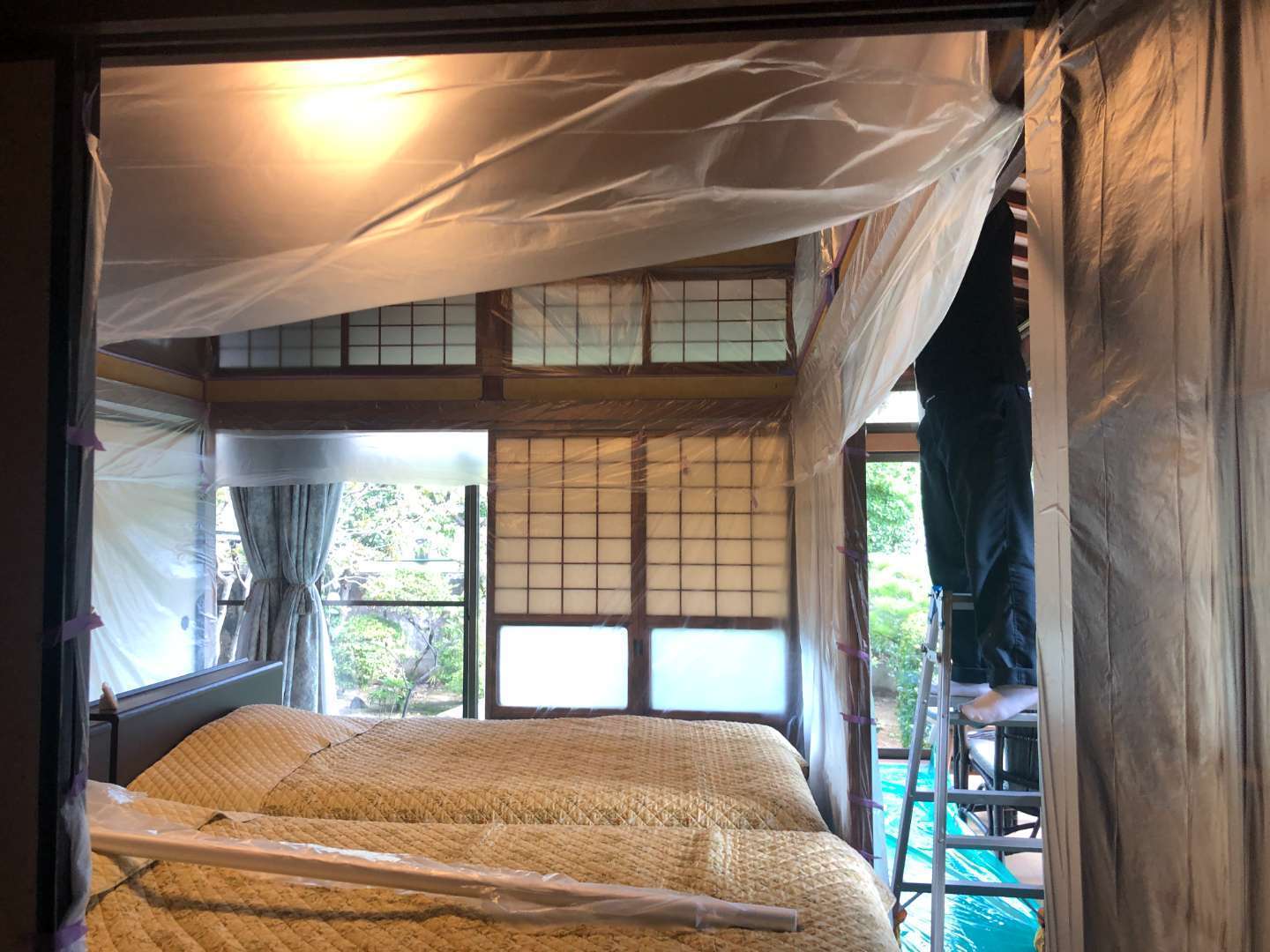 北九州市戸畑区天籟寺 ガイナ断熱塗装・和室塗装・聚楽壁塗装 施工写真4